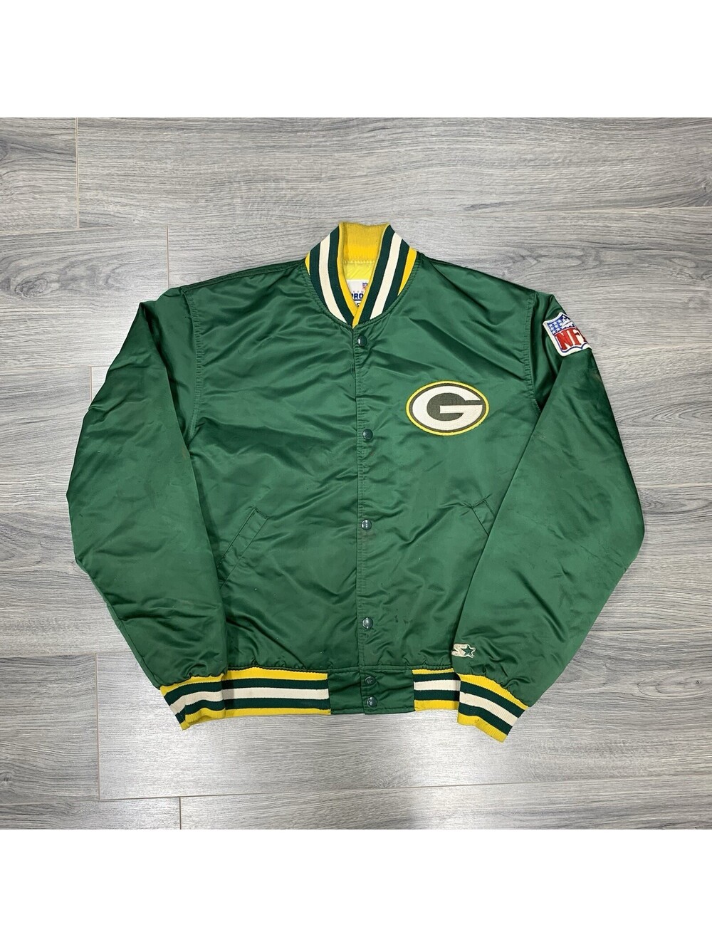 Vintage 1980S Starter Green Bay Packers Satin Jacket Large Rare Men’s Pro Line